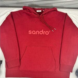 Sandro Hoodie XXL Fits XL Euro Size NWT Red - Designer French Streetwear